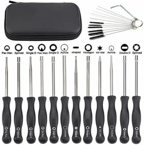Lot de 12 tournevis pour ajuster les carburateurs des petits moteurs Echo et STIHL, avec brosse et kit d'outils de nettoyage. (1/4)