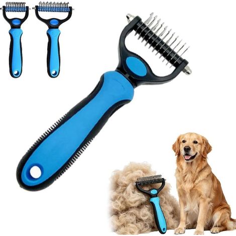 Outil de toilettage Pet Pro, peigne démêlant universel pour chiens, peigne à nœuds ouverts double en acier inoxydable, double face en acier inoxydable (1/5)