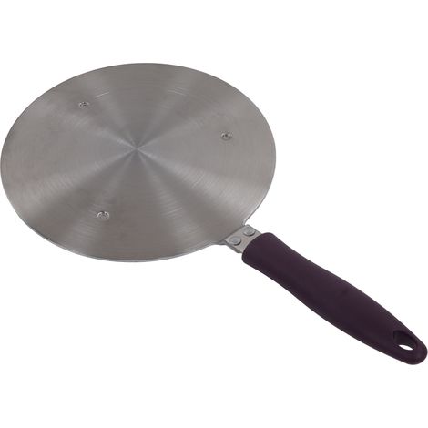 Plaque adaptatrice à induction avec diffuseur de chaleur en acier inoxydable et poignée violette, accessoire de cuisine pour casseroles en fonte et en céramique, 23,5 cm / 9,25 pouces (1/5)