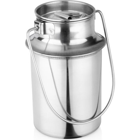 Recipiente de acero, lata de metal, envase para leche, envase de leche retro, 1 litro (1/5)