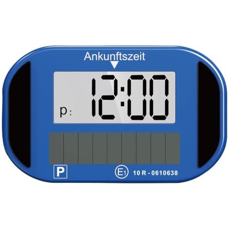 Logilink Discos de Aparcamiento solares Digitales, 2 Pantallas LCD, autorizadas por la Oficina Federal de Viajes (E1 10R-0610638) con activación automática (después de 40 Segundos de Parada)
