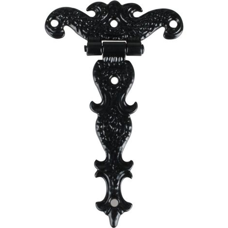 Charnière rétro en alliage de zinc, boîte en bois, décoration de la maison, charnière noire
