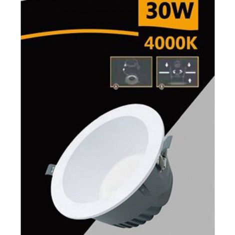 Trade Shop - Foco Led Smd Redondo Empotrable 30w 3000lumen Luz Blanca 6500k 4000k Gl-ag30 -