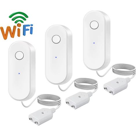 3 détecteurs de fuites WiFi Tuya, alarme de fuite d&aposeau intelligente pour la maison, détecteur de sécurité pour la salle de bain (1/5)