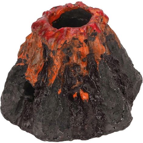 Ornement volcan pour aquarium, simulation réaliste, décoration en résine, pierre à bulles D (1/3)