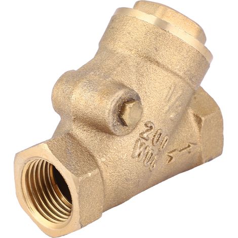 Clapet anti-retour en laiton, filetage NPT 1/2 po, type Y, unidirectionnel, pression 1,6 MPa, pour eau et gaz.