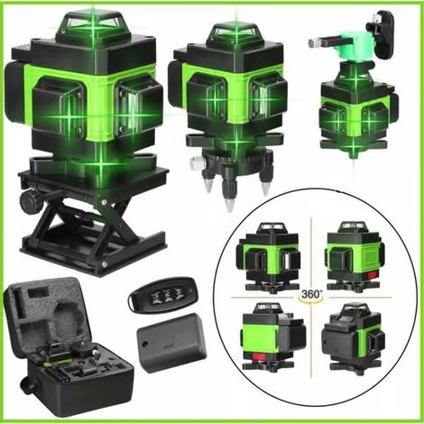 Niveau laser 3D-4D, 16 lignes, 3e génération, autonivelant, batterie rechargeable USB, pour nivellement horizontal et vertical. (1/4)