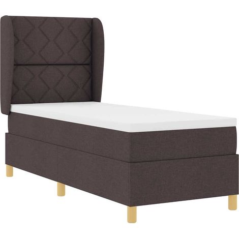 Cama con Somier y Colchón Gris Oscuro 90x190 cm de Tela (1/5)