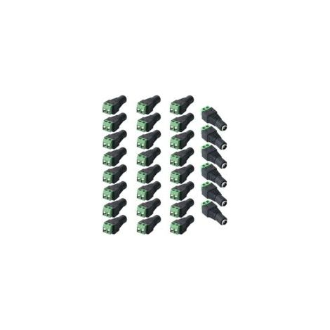 FULARR® 30Pcs Professionnel 12V DC Connecteur Femelle Jack Set (5.5 X 2.1mm), 2 Broches DC Power Jack Adaptateur Vis Borne Connecteur, pour CCTV Caméra LED Bande –– Vert (1/4)