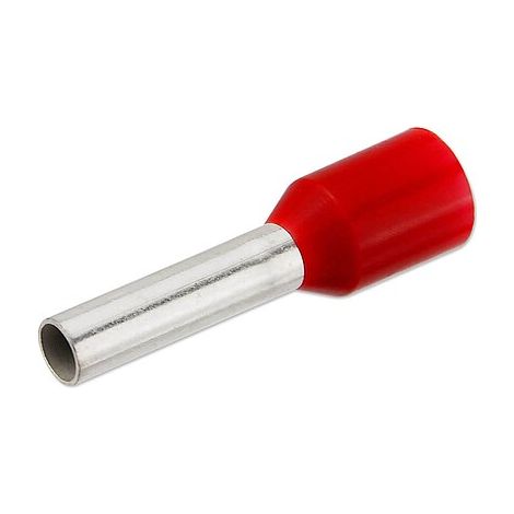 Aderendhülsen rot isoliert - 1,5 mm² - 8 x 14 mm - nach DIN 46228/4 - Beutel 100 Stück (1/2)