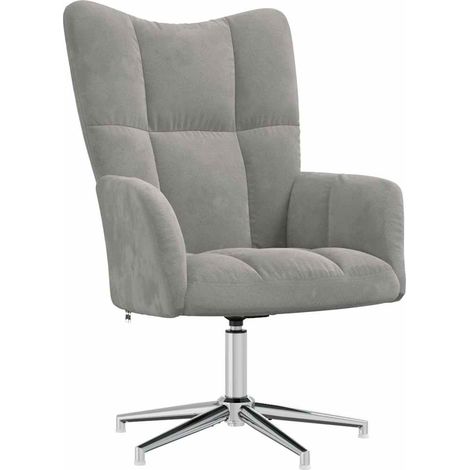 Maison Exclusive - Sedia Relax Grigio Chiaro in Velluto (1/5)
