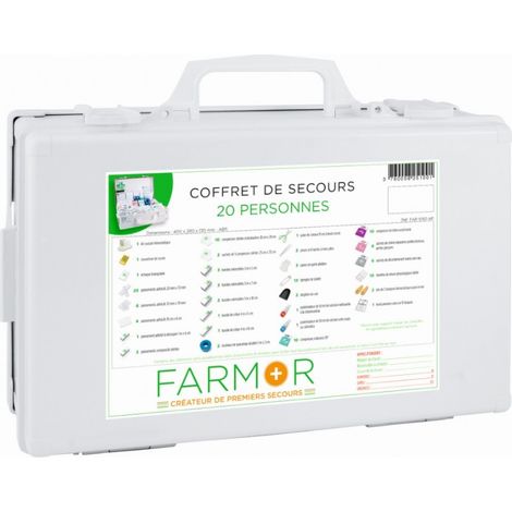 COFFRET DE SECOURS FARMOR 20 PERSONNES EN ABS -FAR 1050 AP (1/2)