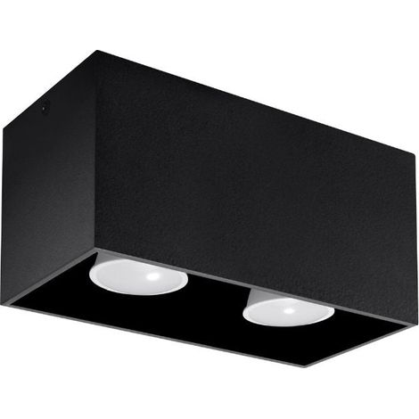 Plafonnier 2 Spots pour Ampoule GU10 - Noir - SILUMEN (1/5)