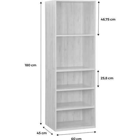 Module dressing avec 5 étagères. blanc. panneaux stratifiés — vue 3
