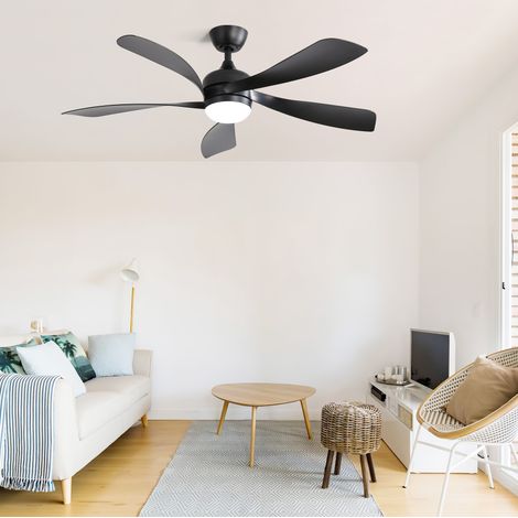 Ventilador de techo Ø132 cm 18 W con mando a distancia, LED 3 colores, temporizador 1/4/8 h, función reversible, silencioso (1/5)