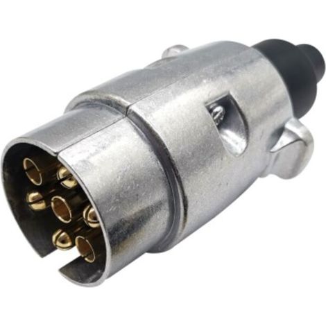 Prise de remorque mâle 7 Broches métal, Prise attelage 7 Broches Metal,connecteur Electrique 7 Broches Etanche pour remorque,12V fiche remorque 7 Broches métal
