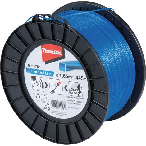 Bobina de Hilo para Desbrozadora Makita E-01753 de 1,65mm x 445m en color azul para cortes precisos y eficientes