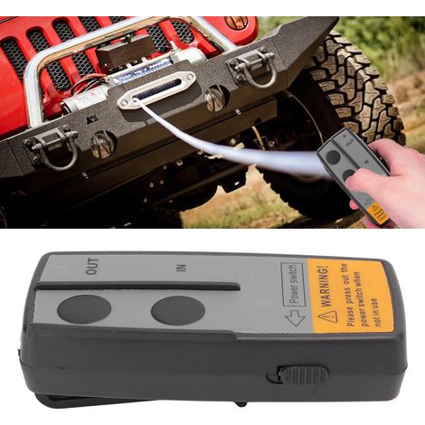 Universelle Funkfernbedienung für 12V/24V-Seilwinden (Fernbedienung und Empfänger im Lieferumfang enthalten, Fernbedienung mit eingebauter Batterie) (KLS-203X) Schwarz, Batterie im Lieferumfang enthal (1/5)