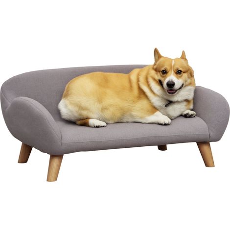 Divanetto per cani e gatti 72 x 44 x 31 cm imbottito 6 cm seduta ergonomica scandinava in tessuto poliestere grigio chiaro 210007351