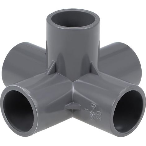 Raccord 5 Voie Tuyau PVC coudé pour Meuble T Irrigation Gris 20mm 5Pcs (1/3)