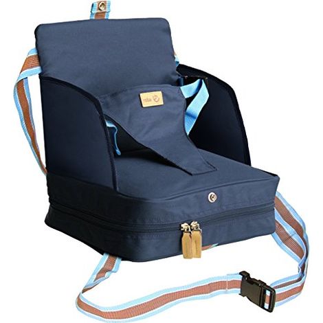 Réhausseur de chaise bébé - ROBA - Pliable - Coussin gonflable - Ceinture ajustable - 6 mois / 3 Ans (15 Kg) - Bleu marine (1/4)