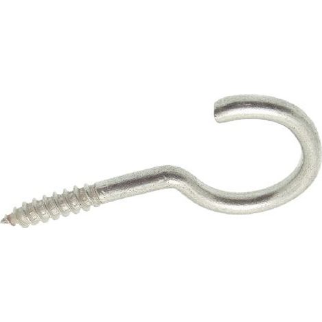 Crochet d'armoire à œillet ouvert - Filetage bois - Inox A2 4,5x30 mm - Boîte de 100