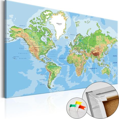 Tableau en Liège "Carte du Monde - World Geography" 60 x 90 cm (1/2)