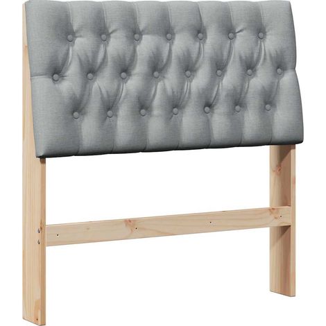 Tête de lit capitonnée Gris clair 90 cm Pin massif vidaXL (1/5)