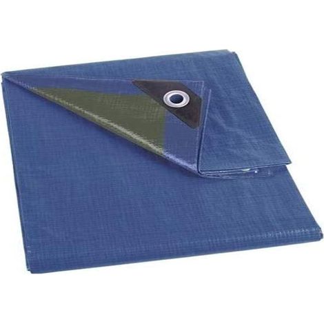 Perel Telo, 12 occhielli, angoli rinforzati, rettangolare, blu/verde, 70 g/m², 2 x 4 m