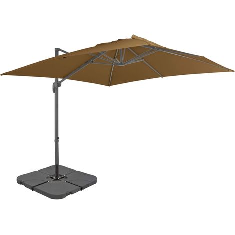 Sonnenschirm mit Tragbarem Sonnenschirmständer Taupe