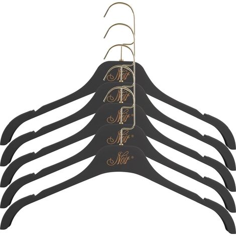 Noir - Cintre noir mat avec inscription dorée Noir 5 pièces (1/4)