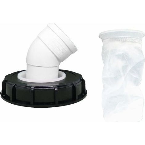 45°Filtre à Couvercle IBC, Filtre à Eau de Pluie en Nylon 163 mm, Lavable avec Couvercle pour réservoir d'eau de Pluie IBC DN 150, (1/4)