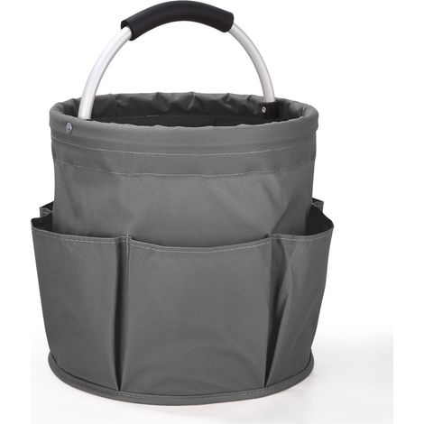 Panier de Nettoyage avec Poignée,Organiseur de Nettoyage Multi-Poches,Corbeille de Rangement en Tissu Oxford pour Stockage (Gris) (1/5)