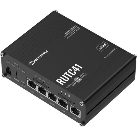Teltonika RUTC41 router inalámbrico Gigabit Ethernet Doble banda (2,4 GHz / 5 GHz) 5G Negro (1/5)