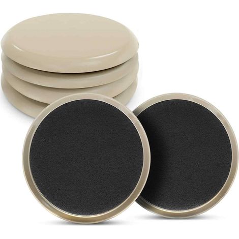 Glissières Pour Meubles - Diamètre 89 Mm - En PE+EVA - Pour Moquettes Solives Et Parquets - 6 Pièces (1/5)