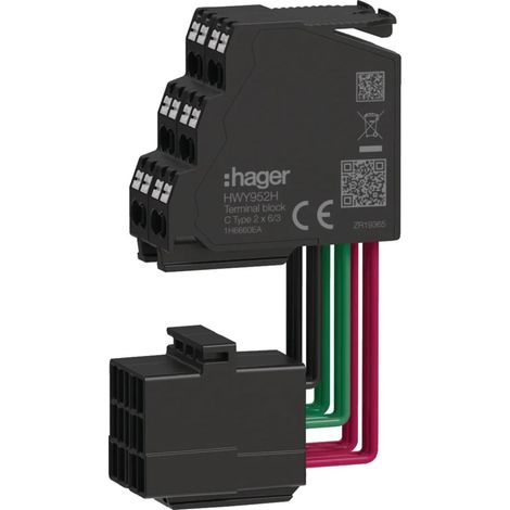 Connecteur d'auxiliaire type C 26/3 pour ZSI, OAC (pièce détachée) - HAGER HWY952HSA