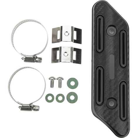 Hitzeschutz für Auspuffrohre, robuster Hitzeschutz für Auspuffrohre, verstellbar von 27 bis 51 mm, für Motorräder und ATVs (Schwarz). (1/5)