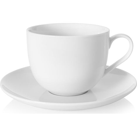 Taza y platillo jumbo de 300 ml de porcelana fina Felicia duka (1/4)