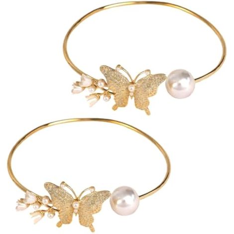 Embrasses de Rideaux Papillon,Lot de 2,en Métal,Ornées de Perles Élégantes,pour la Maison,Bureau,Un Café,L'extérieur et Le Balcon d'un Hôtel (1/5)