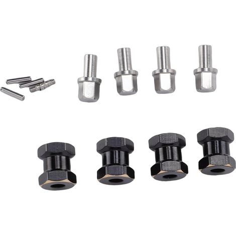 Extension de Moyeu Hexagonal RC en Laiton 4 Pièces pour Chenille SCX10/10 RC – Adaptateur d'entraînement Hexagonal de Roue de 15 Mm avec Revêtement d'électrophorèse – Ensemble de Moyeu de (1/5)