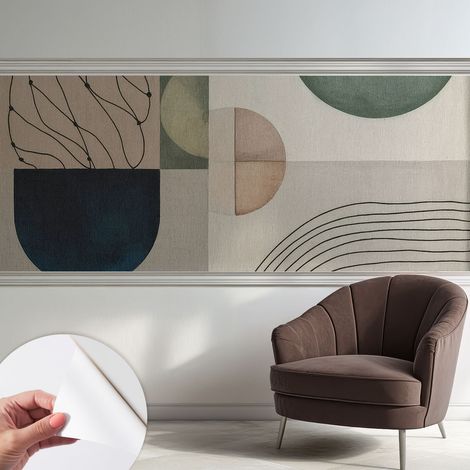 Carta da parati autoadesiva moderna - fotomurale - lavabile - ufficio - design moderno - Forme geometriche 250x104 cm (1/5)