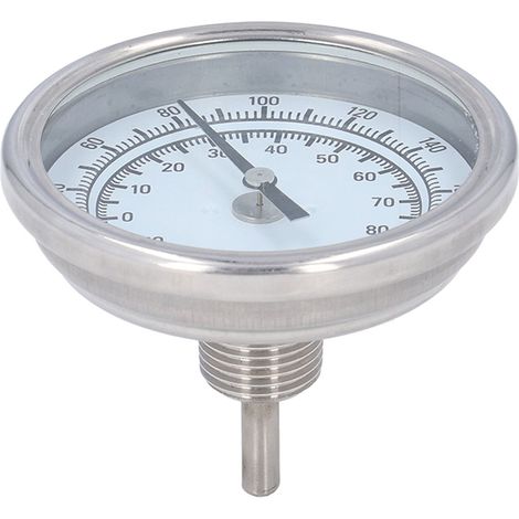 Thermomètre bimétallique G1/2 en acier inoxydable 304, plage de température de 15 °C à 90 °C, diamètre de 83 mm, haute précision, pour barbecue. (1/5)