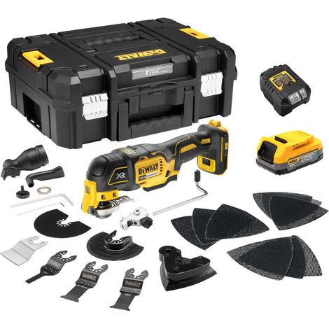 Dewalt DCS356E1T 18V Brushless Oscillating Multi Tool, 1 x 1.7Ah Power Stack Battery, Charger & TSTAK II Case (1/5)