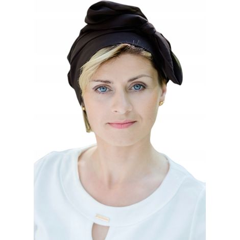 Turbante/pañuelo para la cabeza de mujer Maja marrón para el verano, también después de la quimioterapia. (1/5)