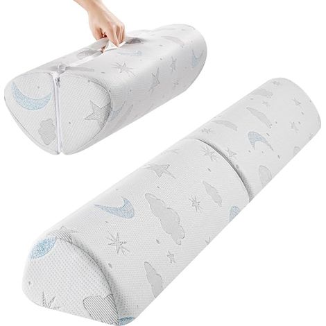Barrière de Lit - Garde-Corps en Mousse en Forme de Semi-Larme avec Grip Antidérapant, Housse Respirante, Imperméable (1/5)