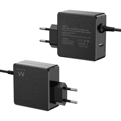 CARGADOR PORTATIL EWENT USB C 65W PUERTO ADICIONAL USB A