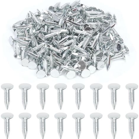 Lot de 300 clous en feutre galvanisé de haute qualité pour toiture - 1,9 cm - Pour fixer le feutre de toiture, les bardeaux d'asphalte et les panneaux isolants (1/5)