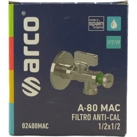Robinet équerre filtre monobloc anticalcaire Mâle 1/2" (15/21) - Mâle 1/2" (15/21) Chromé - Arco (1/5)