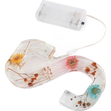 Floral Resin Letter Light Dry Flower and Alphabet Shape LED Night Lamp for Home Holiday Decoration Gift Making S Shape (1/4)