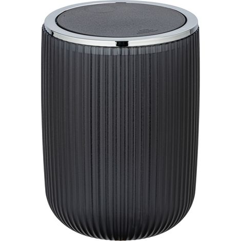 Abfalleimer für Badezimmer AGROPOLI, 20 cm, grau, WENKO (1/4)